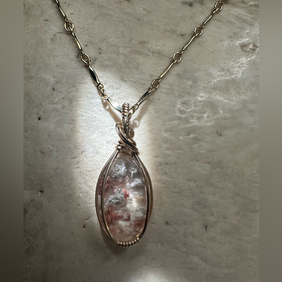 14k Gold Filled Minimalist Petite Lodolite Healing Stone - Picture 7 of 10